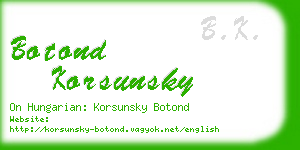 botond korsunsky business card